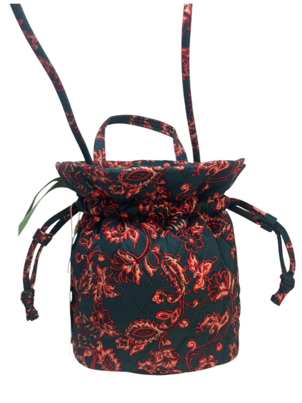 New Vera Bradley Tilden Drawstring Crossbody Victorian Vines Premium Cotton NWT